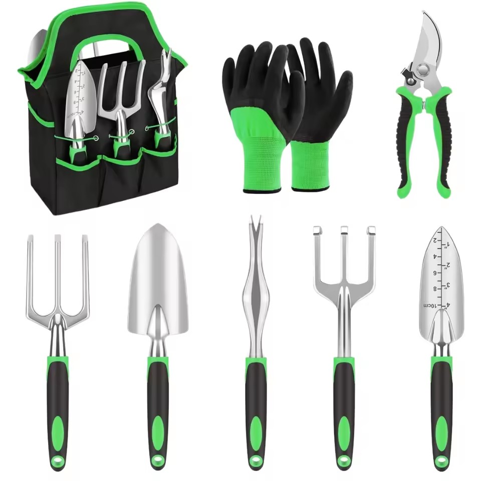High Quality Lightweight Aluminum Handheld Garden Tool Set Soft Case Tool Bag Ergonomic Non-Slip Rubber Handles Hand