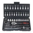 Convenient 46Pcs 1/4 Inch Drive Carbon Steel Hand Socket Wrench Set Multifunctional Ratchet Wrench Combo Auto Repair