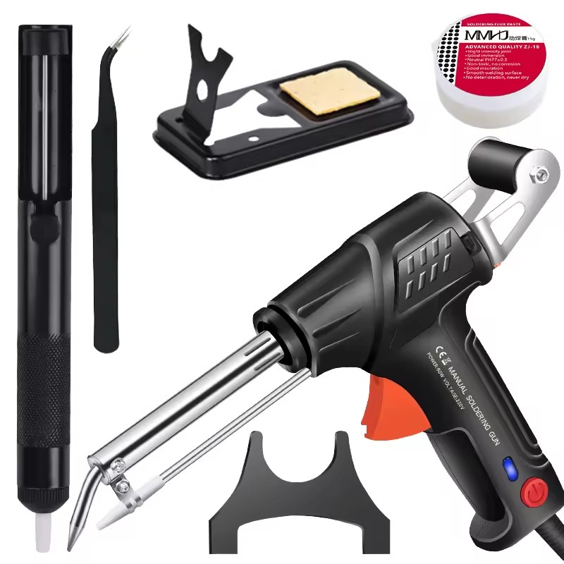 60W Pistol Grip Handheld Internal Thermal Soldering Iron Gun with Automatic Tin Feeding 30s Heat-Up Model LF-ET-283