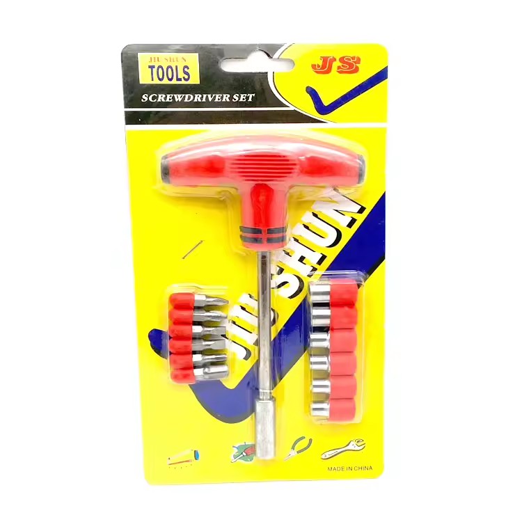 Factory Wholesale 13PC Cheap Portable Durable T-handle Magnetic Screwdriver Kit Set