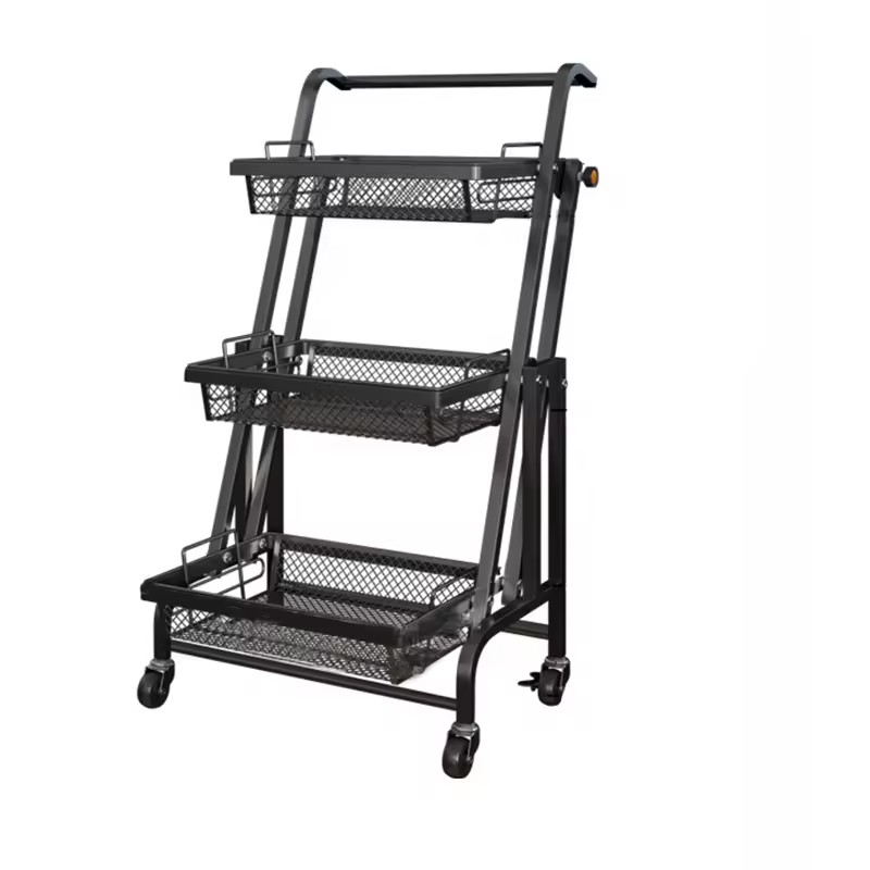 Dongguan Factory Wholesale 3-Tier Foldable Metal Multifunctional Kitchen Racks Corner Shelf Bathroom Wardrobe