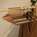 45 cm Natural Wooden Hotel Coat Hangers with Non-Slip Trouser and Metal Security Hook for Wardrobe Use