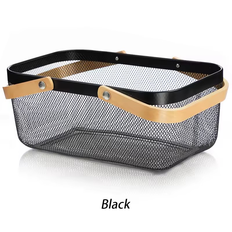 Wholesale Sale Black Wire Basket Fruit Wire Storage Basket Multifunctional Storage Basket