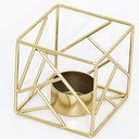 Square Iron Candle Base Gold Vintage Wireframe Home Decor Creative Candlestick Holder