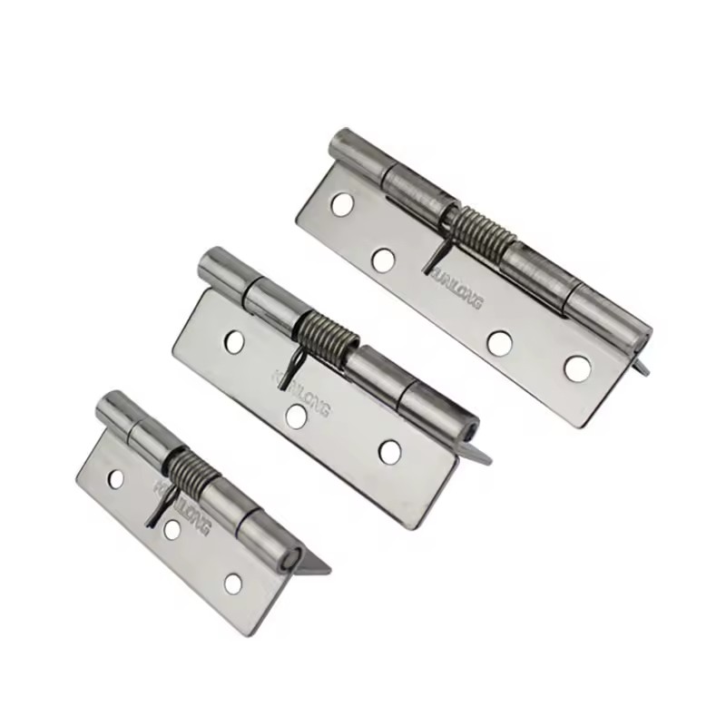 Auto Close Stainless Steel Spring Hinge Polished Finish 90° Static Angle Strong Rebound for Electrical Box & Chassis Cabinet