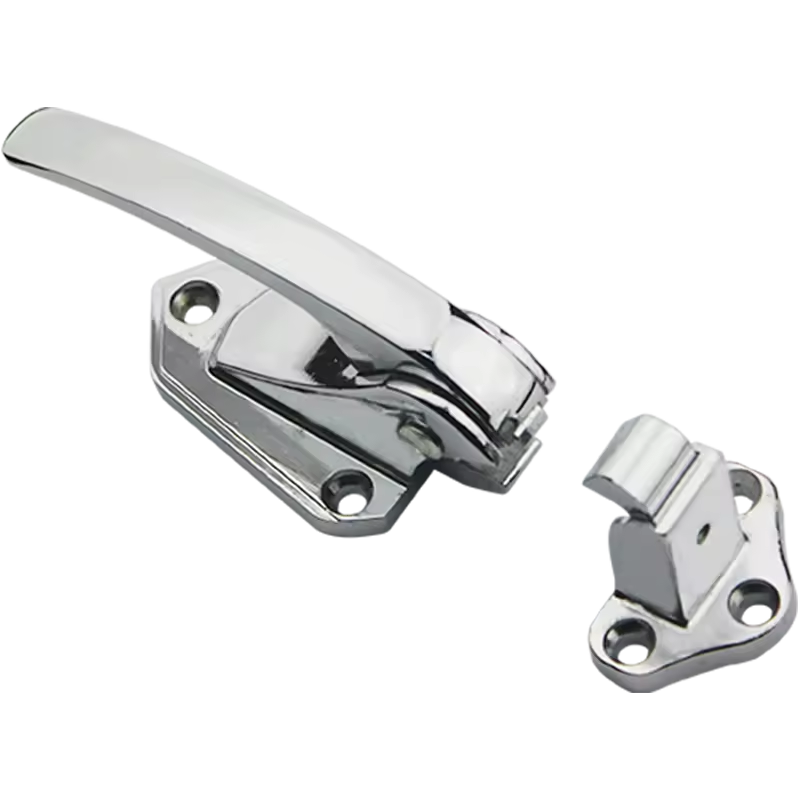 Cryogenic Lock Assembly Zinc Alloy Handle Latch Bright Chrome Plated Finish 2 Keys 50mm Backset for Low Cylinder Locks
