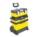 GD5007 Waterproof Tool Csae Various Compartment Plastic Hard Shell Stackable Trolley Toolbox With Wheels