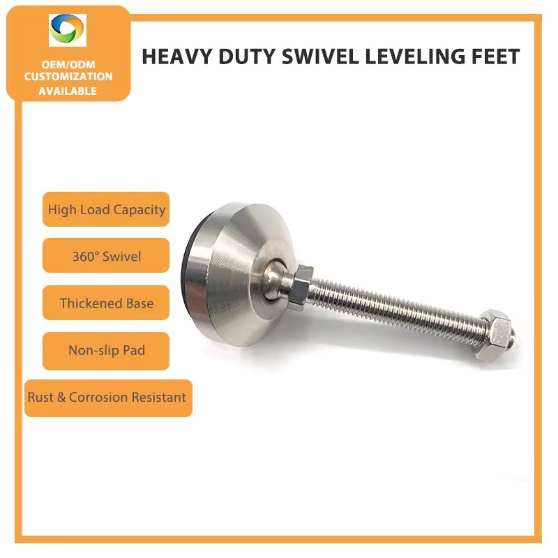 Heavy Duty Swivel Leveling Feet Steel Adjustable Machine Feet for Furniture, Equipment Shelves