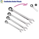 Chrome Vanadium Steel Carbon Steel Combination Ratchet Wrench Set, Multiple Sizes for Automotive and Machinery Repair
