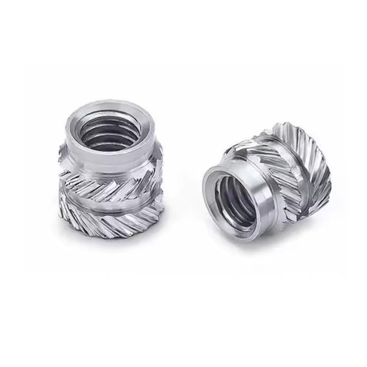 High Tolerance CNC Turned Stainless Steel Rivet Nuts M2-M8 Heat Set Threaded Knurled Inserts for Plastic Assembly