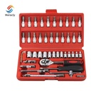 Xiaofei 46-Piece Carbon Steel Socket Quick Ratchet Wrench Screwdriver Toolbox Set Hand-Power for Car Repair Customizable OEM
