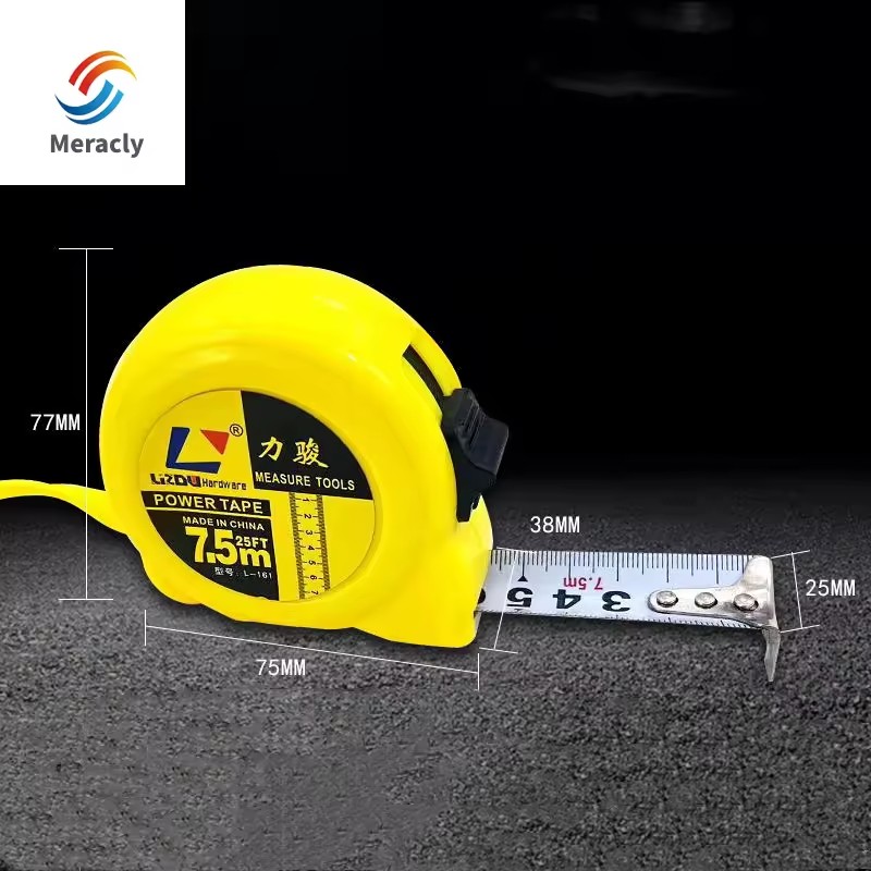Meracly Custom Rolling Tape Measure 3M 5M 7.5M 10M Inch Automatic ABS & Stainless Steel Blade Single Brake
