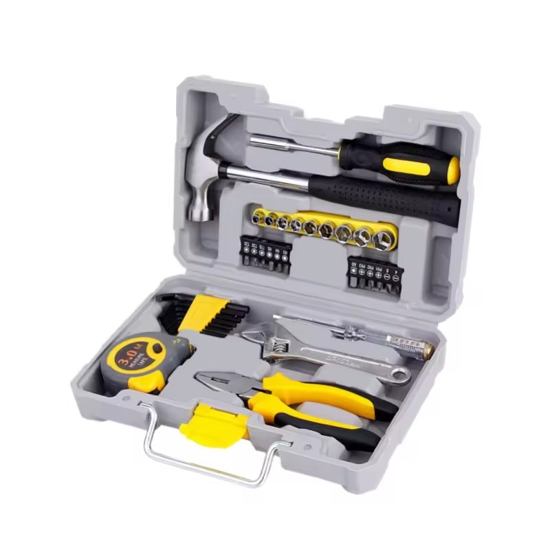35pcs Hand Operated Home Hardware Repair Tool Set Bit CRV OEM Adjustable Wrenches Electrician's Carpenter's Combination Toolbox