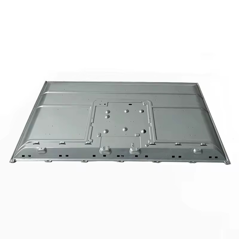 Custom Steel Deep Draw Bending Stamped Fabrication Zinc Monitor Back Panel Aluminum Steel Stamping Drilling Riveting Threading