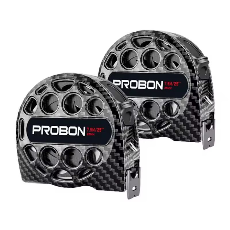 Professional 7.5M Stainless Steel Measuring Tape Waterproof Hollow Carbon Fiber Texture Ruler for Construction