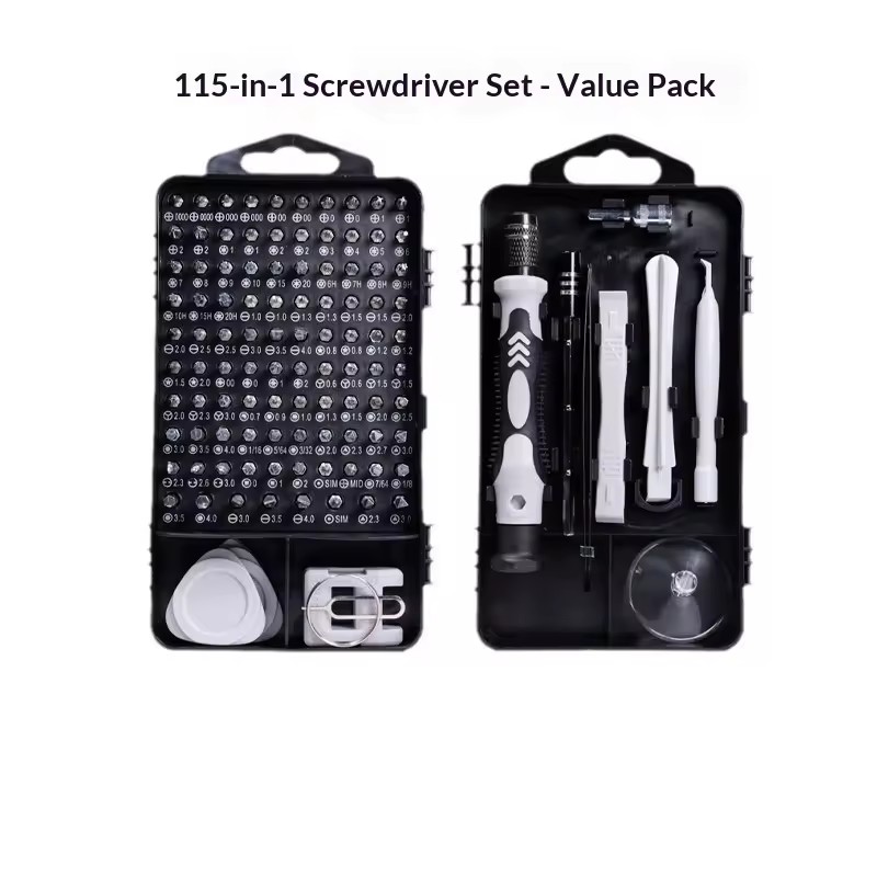 115-Piece Precision Screwdriver Set Professional Hand Tool Kit Steel Magnetic Torx Phillips Bits Interchangeable Bits for iPhone