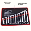14-Pocket Double-Headed Thickened Wear-Resistant Tool Storage Bag with Hanging Hole for Wrench and Hardware Storage