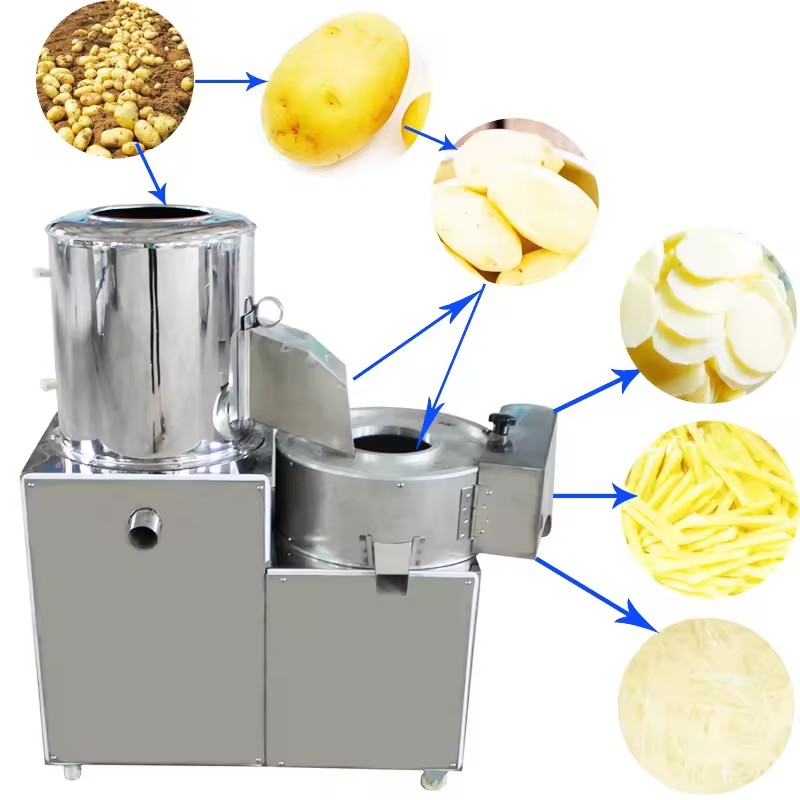 New Design Lerford Industrial Multifunctional Electric Root Vegetable Slicer Washing Peeling Slicing Machine for Wholesales