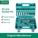 High Quality 53-Piece Auto Repair Combination Ratchet Socket Wrench Set Custom OEM Support for Vehicle DIY MOQ 1 Set
