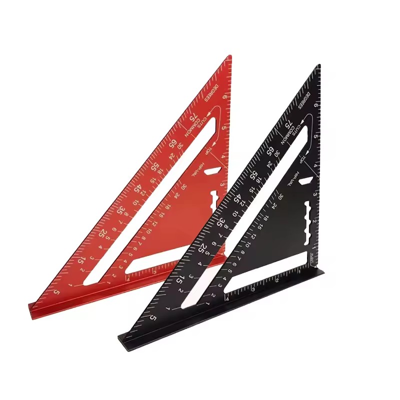 7/12Inch Triangle Ruler Measurement Tools Aluminium Alloy Carpenter Tools Inch Angle Ruler Speed Square Woodworking Tools