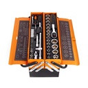 High Quality 85-Piece 20V Chrome Plated Metal Hand Tool Box Set Rolling Case for Car Repair Includes Ratchet Wrench Pliers