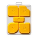 SOLUDE 5PCS Professional Blue Yellow Silicone Grout Joint Smoother Scraper Set with Transparent Plastic Box