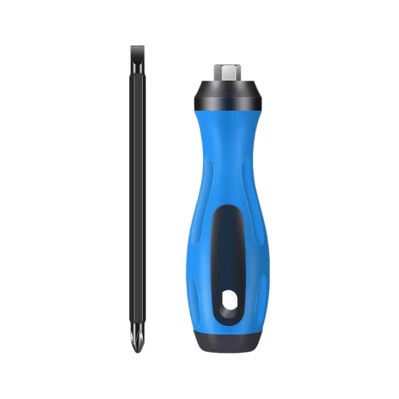 Dual-Purpose Two-in-One Multi-Functional Household Manual Screwdriver Set Phillips Flathead Bits Plastic Magnetic Insulated
