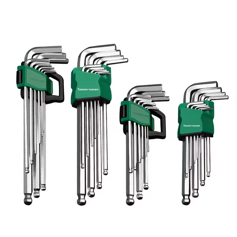 Hardware Tools L-shaped Ball-head Hex Key Set Extended 9-Piece 45 Steel Uncoated No Warranty