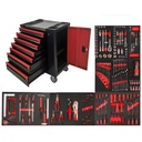 7-Drawer Auto Repair Box Cart Chest Workbench Workshop Tool Trolley Rolling Tool Cabinet With Tools