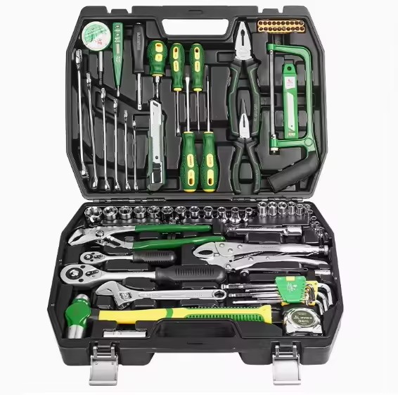 Professional Mechanic Toolbox Set Multifunctional Household Manual Hardware Auto Repair Kit Electric Wrench Hard Case