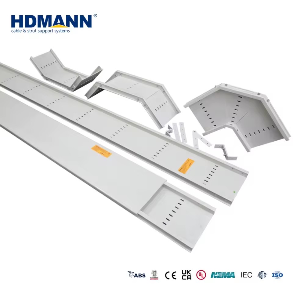 IEC NEMA Standard Factory Custom Flame Proof Fireproof Perforated GRP FRP Fiberglass Cable Tray