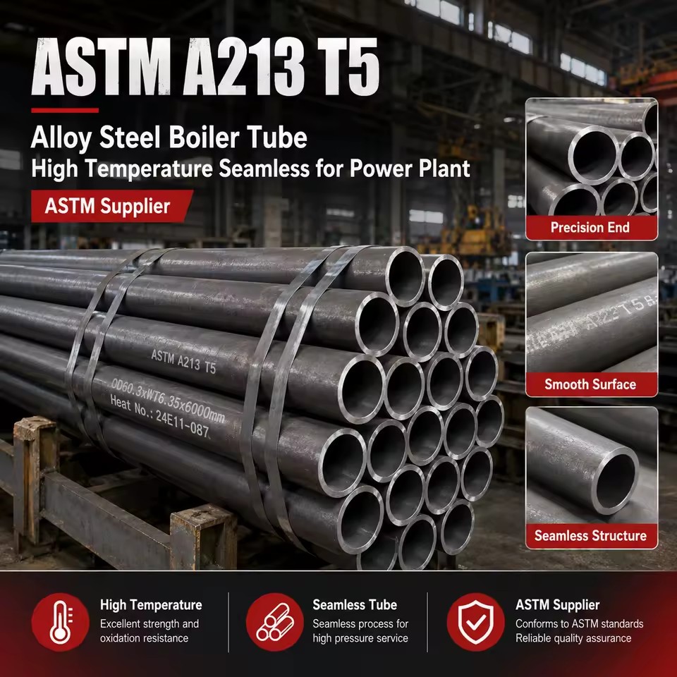 ASTM A213 T5 Alloy Steel Boiler Tube High Temperature Seamless for Power Plant ASTM Supplier