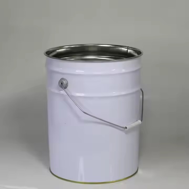 Custom Color Printed Tinplate 20L Metal Paint Pail 5 Gallon Bucket OEM Logo Shandong for East Africa Chemical Trader