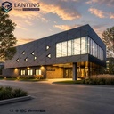 Architectural Grade Steel Structure Building With Customized Geometric Triangle Cladding & Modern Facade System