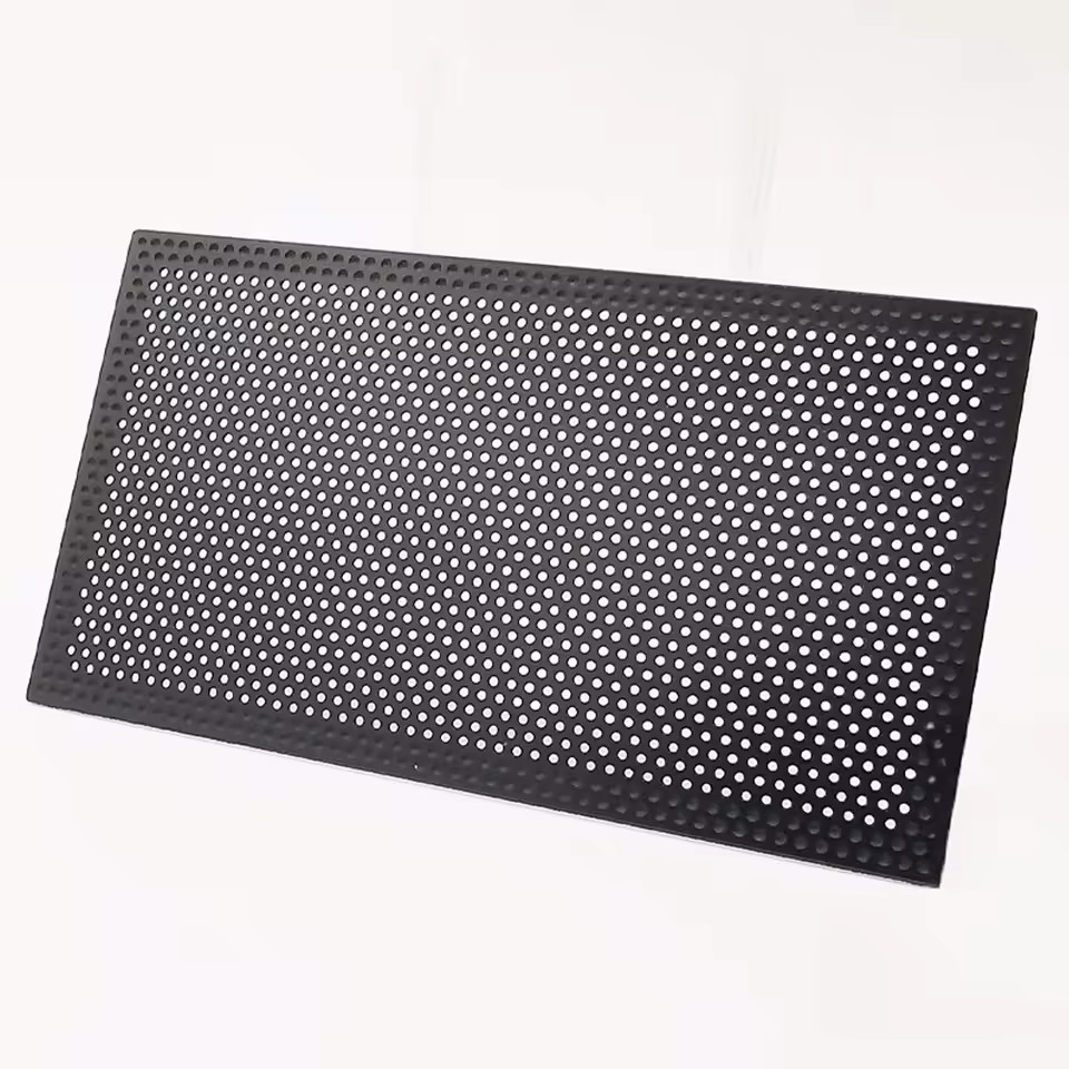 High Precision Sheet Metal Speaker Grille or Powder Coated Round Hole Perforated Steel Sheet Mesh Loudspeaker Grille