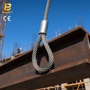 Heavy Duty Wire Rope Sling for Construction Lifting - High Tensile Steel Cable with Reinforced Eye Loop CE Certified