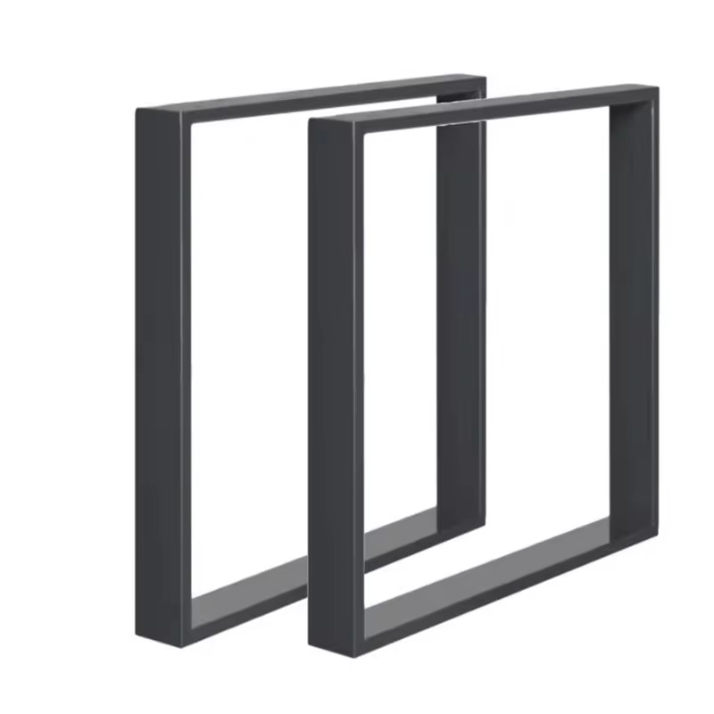 Industrial Table Legs Bench Metal Iron Office Desk Black Powder Coated and Raw Steel