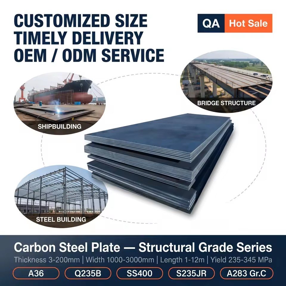 High Grade Carbon Steel Plate Mild Steel Sheet Wear-resistant Steel Plate Q235B Q345B ASTM A36 S235JR S355JR for Boiler Plate