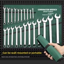 Canvas Bag Dual-Purpose 15-Piece Double-Headed Plum-Head Open-End Ring Wrench Set Chromium-Vanadium Steel Automobiles