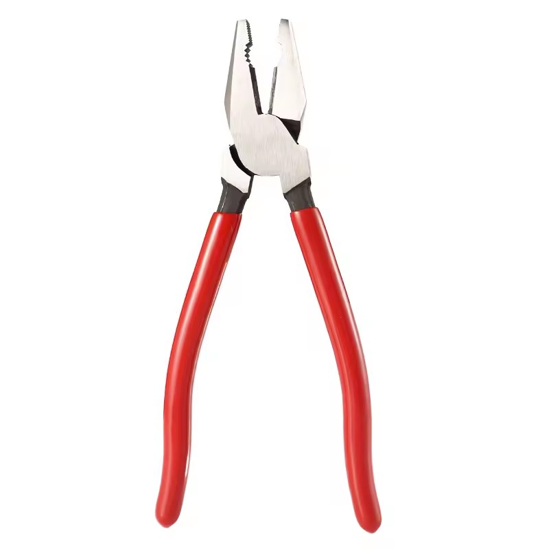 9in Multi-Function Lineman Pliers Long Needle Bent Flat Round Needle Nose Combination End Cutting Wire Cutter Function