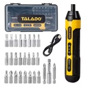 TALADO 3.6V Cordless Electric Screwdriver USB C Rechargeable Mini Power Driver Set With 25 Bits LED Light Portable Case