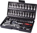 46PCS Vehicle Repair Socket Tool Set, Multi-purpose Black Vehicle Repair Tool Set, with case Manipulator Tool Set