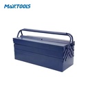 Heavy Duty Folding Steel Tool Box Portable Metal Tool Storage Organizer for Workshop Garage Foldable Tool Chest with Handle
