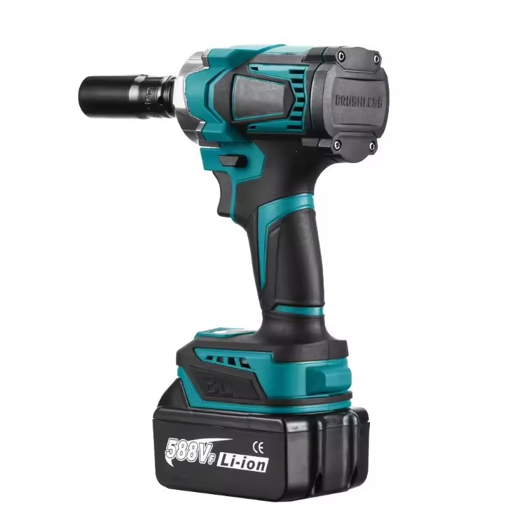 Best-Selling Brushless 21V Battery-Powered High-Torque Impact Wrench Light Forward/Reverse Function 1/2 Drive 1200N Max Torque