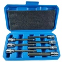 7pcs 3/8 Extra Long Hex Bit Socket Set for Torque Socket Wrench Hex Allen Key 3-10mm 6PT CR-V High Quality Durable