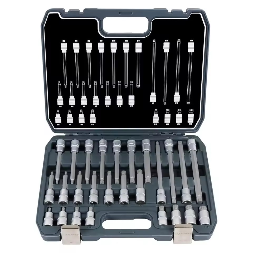 1/2 Drive 26pcs XZN Bit Socket Set Quality S2 CR-V Internal Multi-tooth XZN Socket Screwdriver M4-M18 55MM 200MM