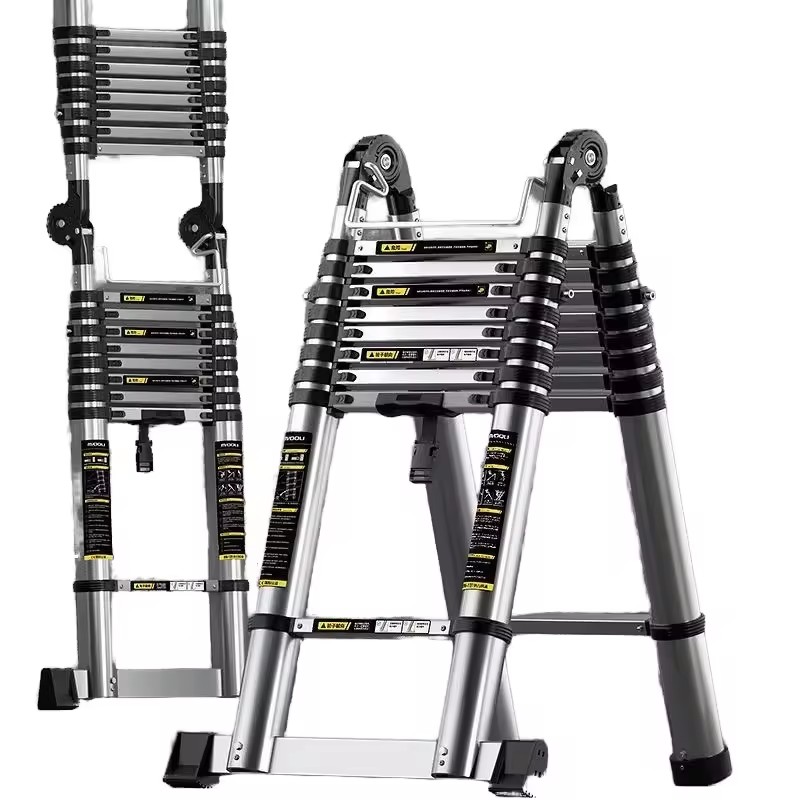 Adjustable Portable Stainless Steel Insulated Telescopic Ladder Lightweight Multi-Purpose Scalable Extension Foldable Stepladder