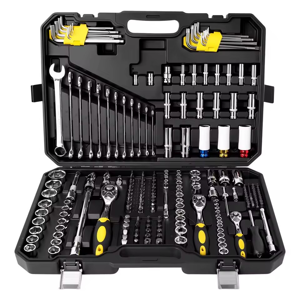 72-tooth 222-piece Multi-functional Socket Ratchet Wrench Set Chromium-vanadium Steel Home/automotive Repair Tool Box Set