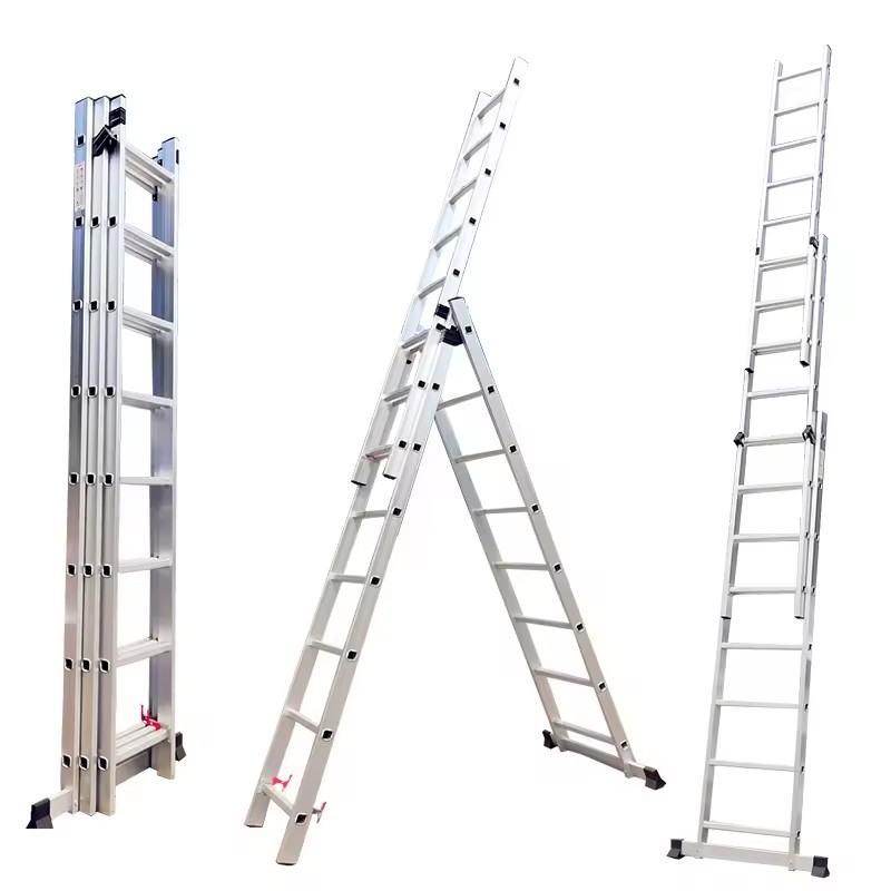 Aluminum 6063 Combination Ladders-Multi-Purpose Folding Ladder with 6 Steps 3m-7m Lengths CE/EN131 Certified 150kg Load Capacity
