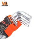 Ball End Hex Key Set - 9 Pcs 1.5-10mm & 1/16-1/4 Inch Ball End Allen Wrench, CR-V Steel for Furniture & Machinery